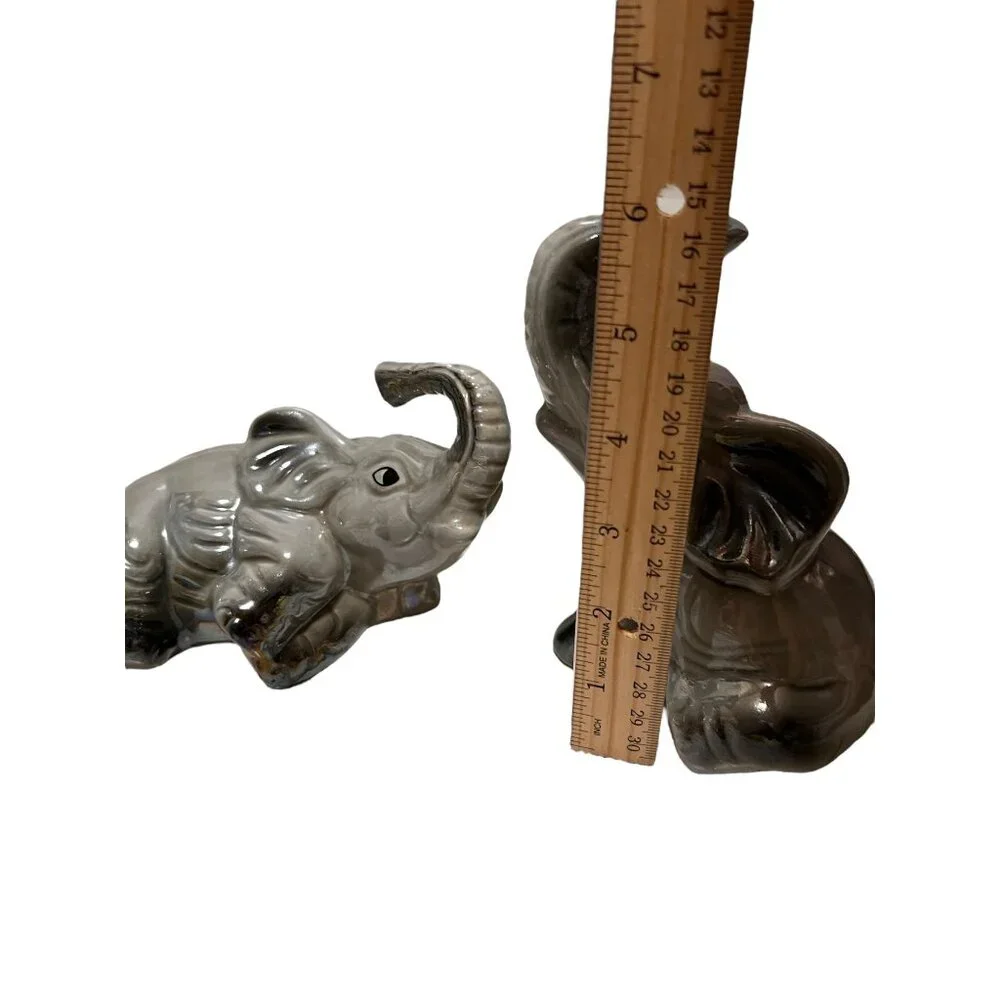 Set Of 3 Vintage Ceramic Elephant Figurines Made in Brazil - Picture 2 of 7